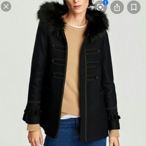 Zara short coat with textured hood